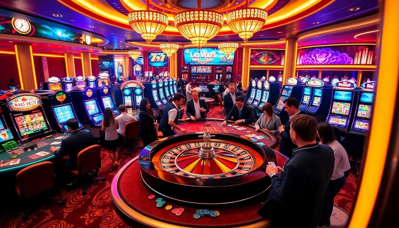 Engaging players at a luxurious casino 8kbet gaming table with vibrant chips and cards.