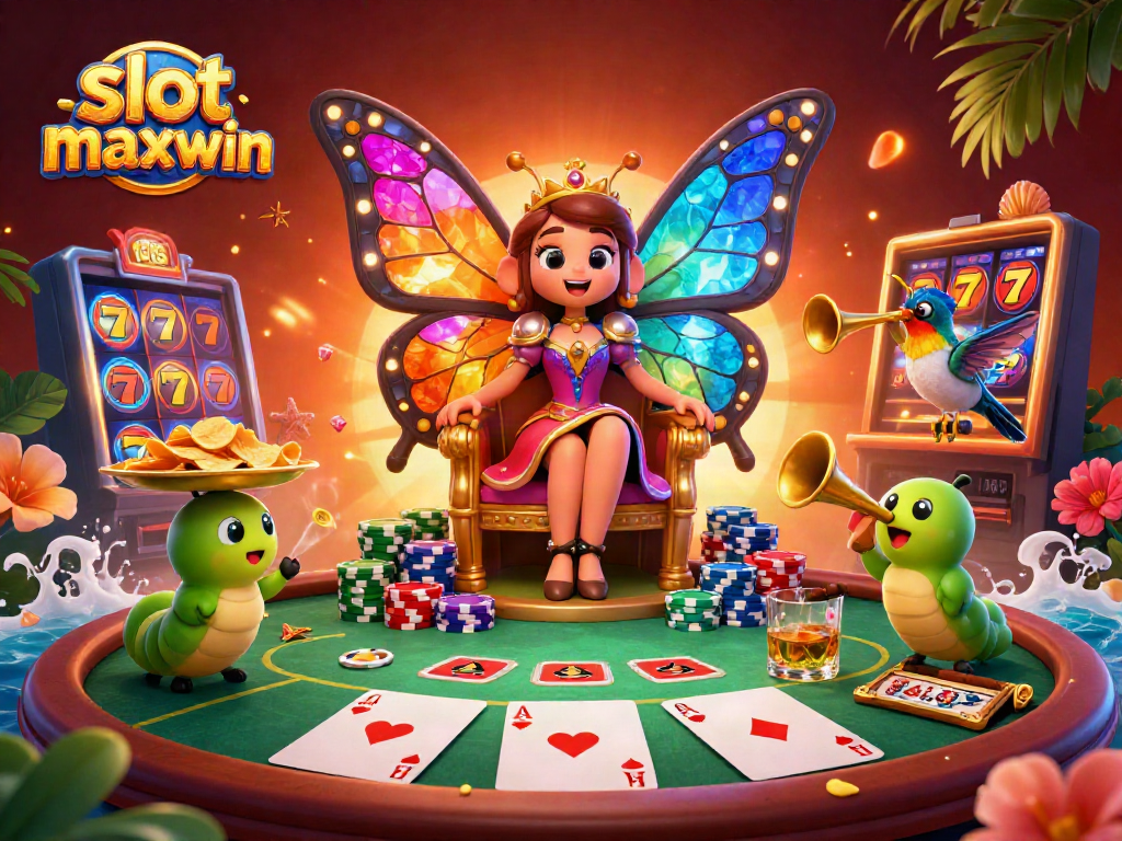 Experience thrilling wins with slot maxwin, showcasing vibrant reels and animated casino elements.