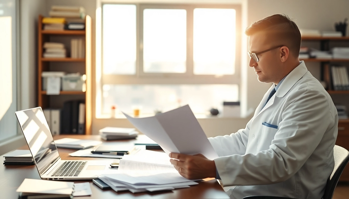 Rinnovo annuale FDA USA: Tecnico esperto esamina documenti per la conformità e il rinnovamento