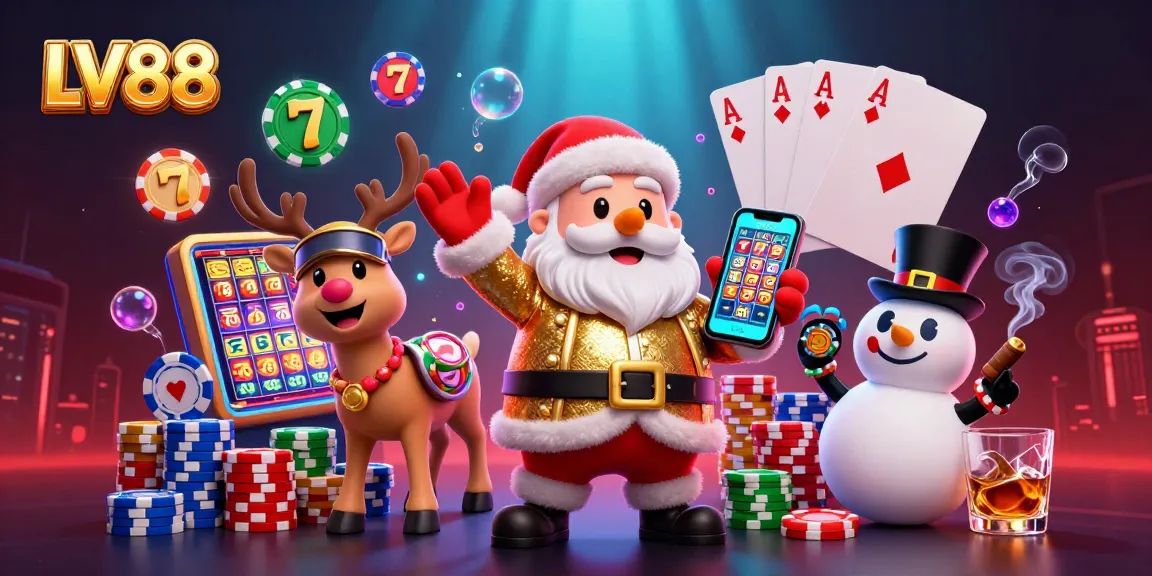 Catch exciting wins at LV88 with animated characters celebrating jackpot slots in a vibrant casino.