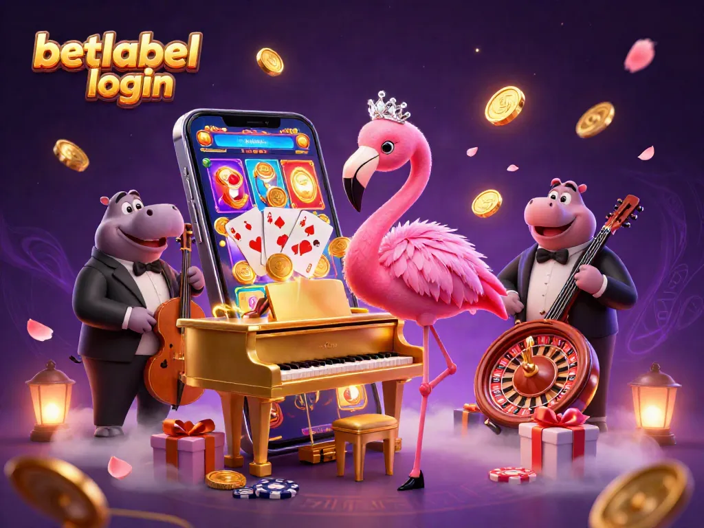 Experience the excitement of betlabel login with a lively 3D casino scene featuring vibrant characters and games.