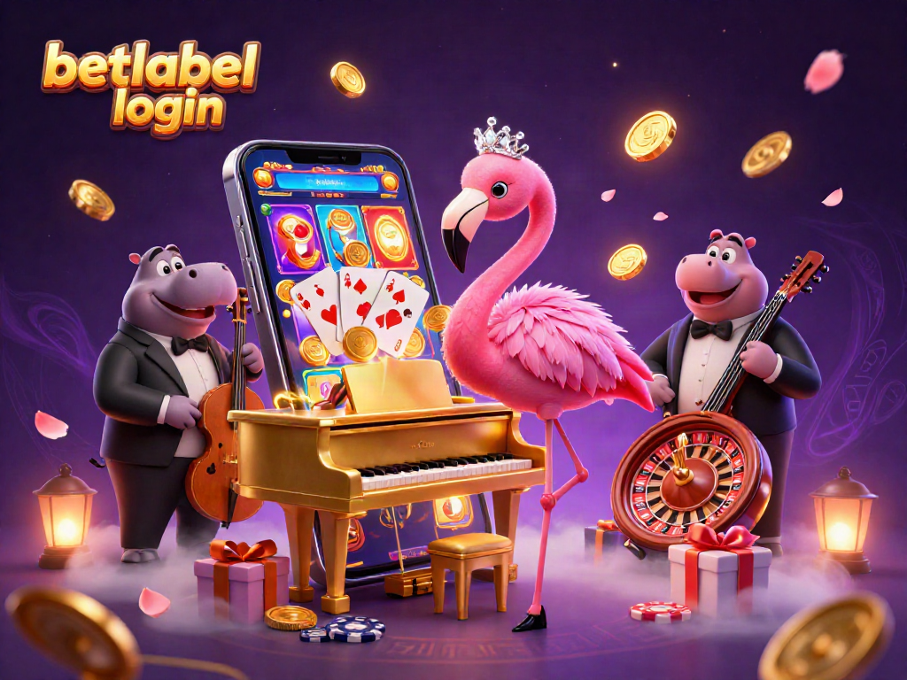 Experience the excitement of betlabel login with a lively 3D casino scene featuring vibrant characters and games.