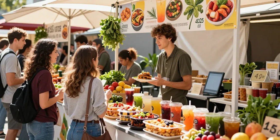 Engaging food market scene featuring rokok88 login opportunities amidst colorful stalls and culinary innovation.