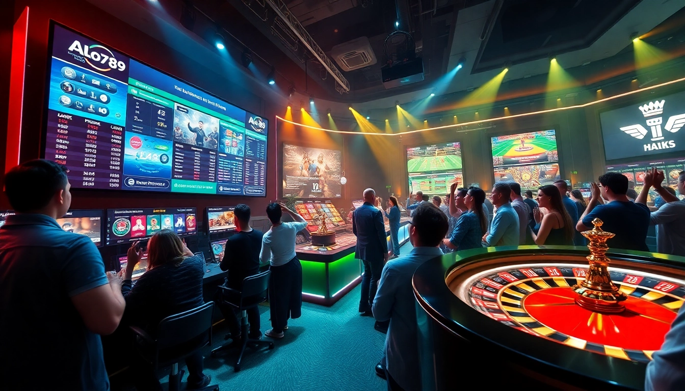 Vibrant online betting scene for ALo789 showcasing interactive gaming options and players engaged in action.