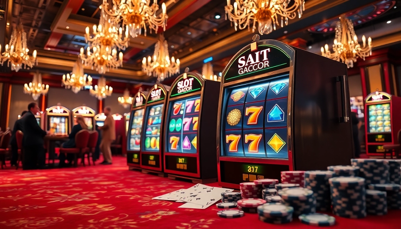 Experience high-stakes excitement at the slot gacor machine in a luxurious casino setting.