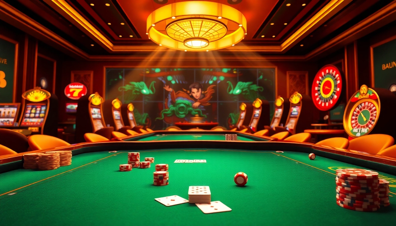 Experience thrilling gameplay at trang chủ thabet with elegant casino tables and dynamic gambling action.