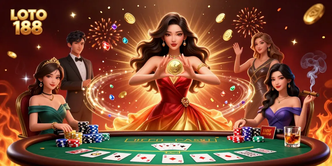 Experience the thrill of winning with LOTO 188's exciting casino games, detailed 3D illustration.