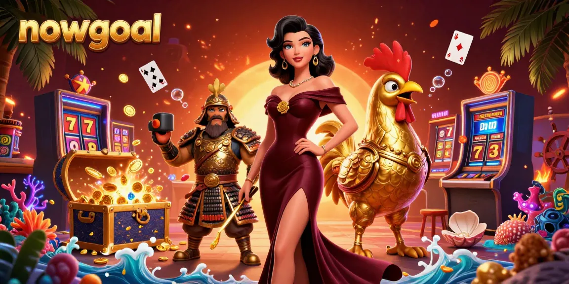 Engage in exhilarating gameplay with nowgoal, featuring 3D characters in a vibrant casino scene.