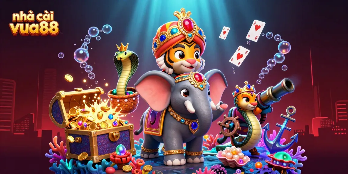 Experience the excitement at nhà cái vua88 with vibrant visuals of online gambling and energetic casino elements.