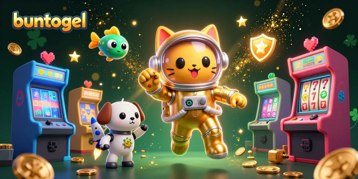 Engage with the vibrant universe of buntogel in this colorful 3D casino adventure illustration.