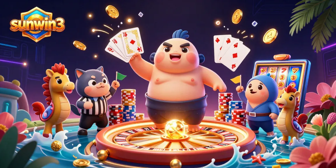 Experience thrilling gameplay at sunwin3 with lively fugu characters and dazzling casino elements
